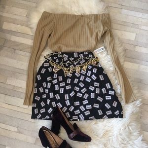 Cassette tape mini skirt UK12 US8.